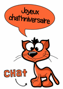 Joyeux chat d'anniversaire &eacute;clatant